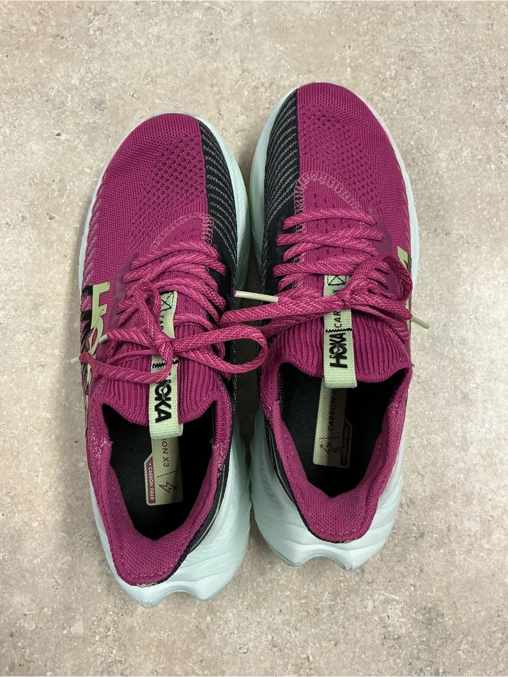 Hoka Carbon X 3 Women’s SZ 7 Running Shoe Festival Fuchsia/Black Hiking Trails